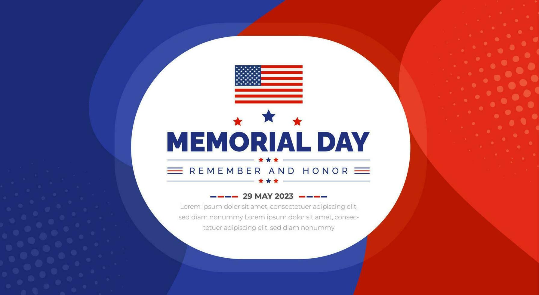 Happy Memorial Day Background or banner design template Vector Illustration. Remember and Honor.  National American holiday illustration. Vector Memorial day greeting card or background design.