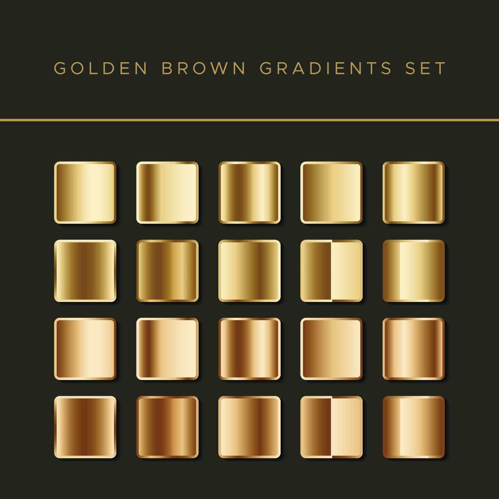 Shiny Two Colors Brown Luxury metallic golden gradients collection vector