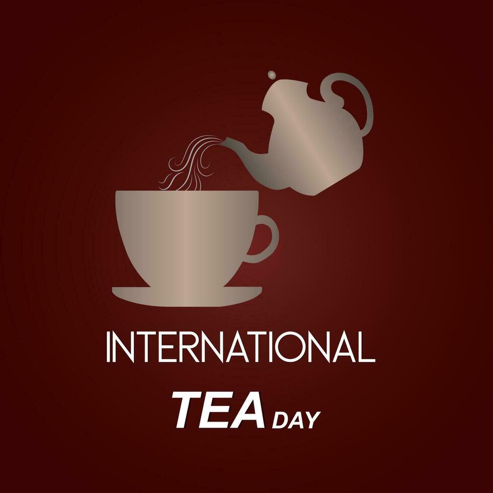 International Tea Day.illustration vector graphic.design for social media. Holiday concept. Template for background, banner, card, poster with text inscription. Vector EPS10 illustration.