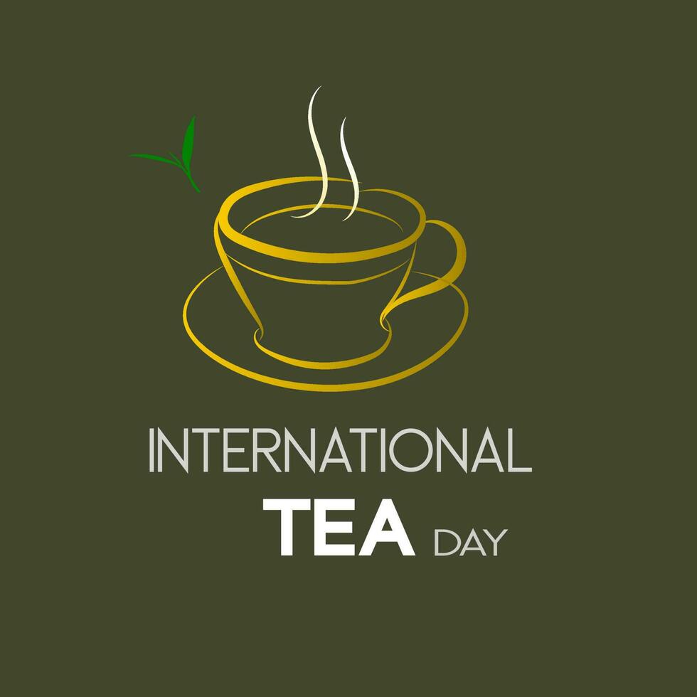 International Tea Day.illustration vector graphic.design for social media. Holiday concept. Template for background, banner, card, poster with text inscription. Vector EPS10 illustration.