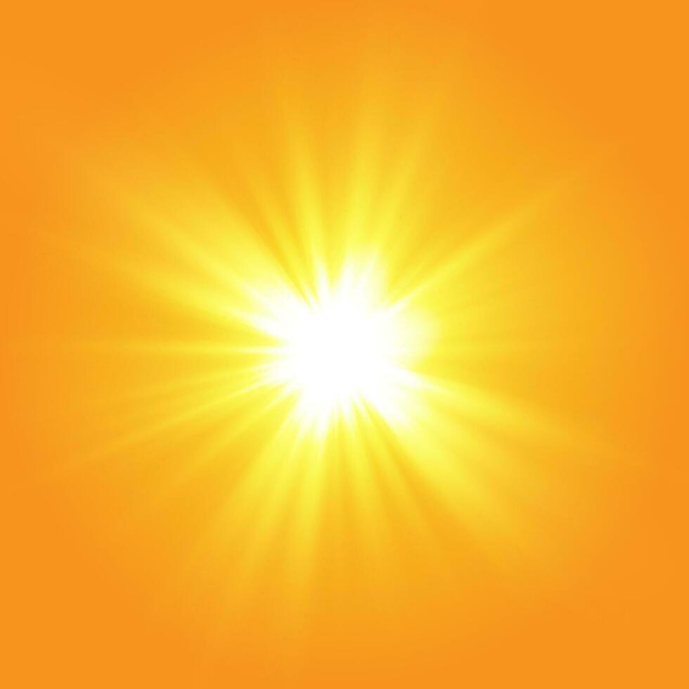 Sun flash with rays and spotlight vector