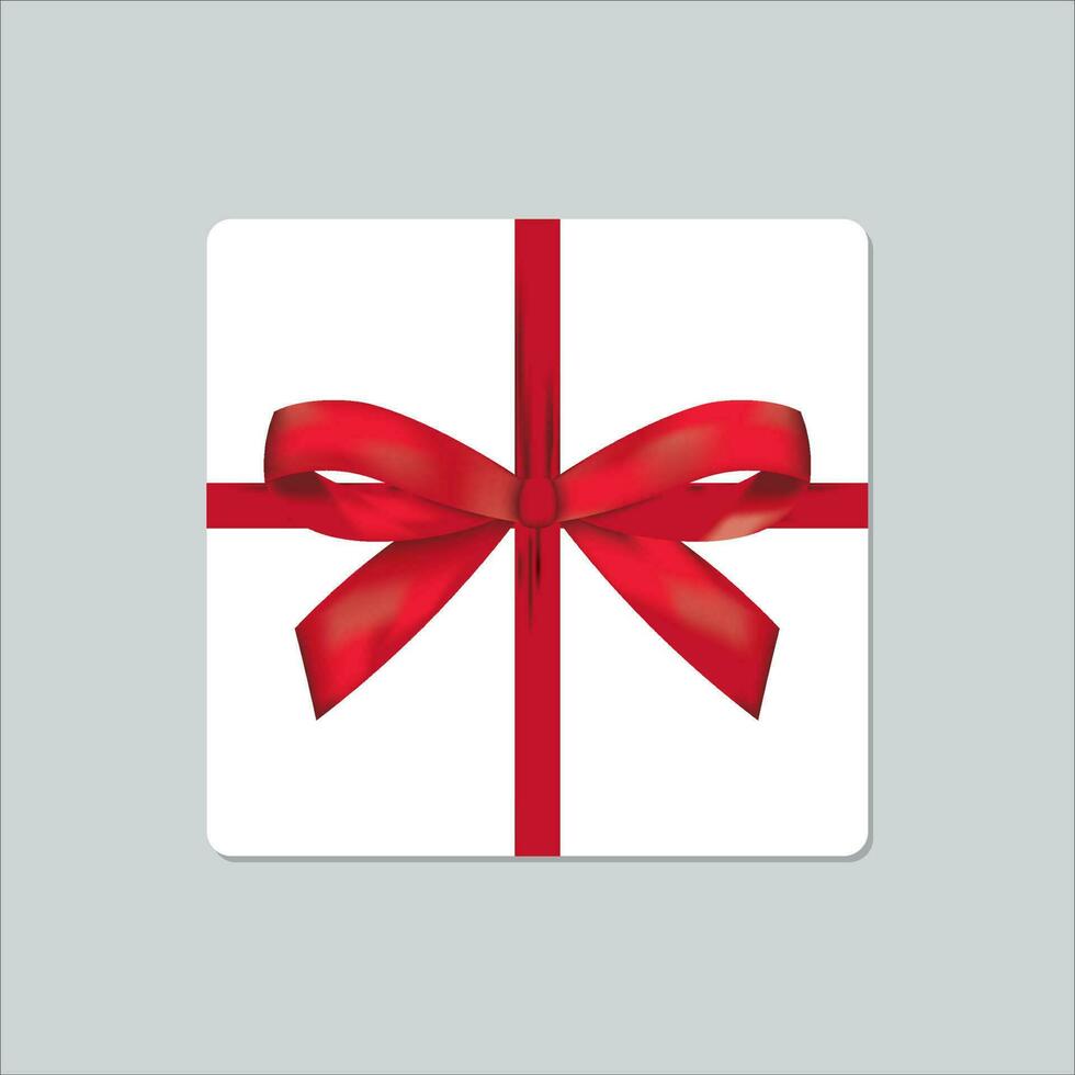 gift box with red ribbon icon, vector, illustration, symbol vector