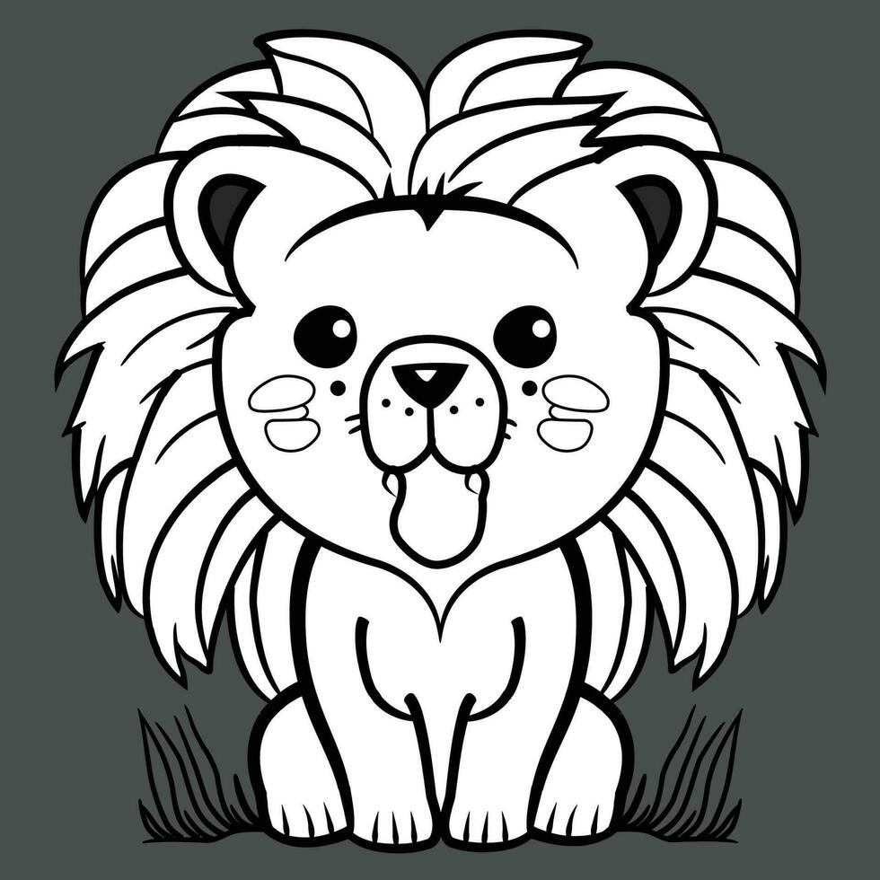 Lion Body Vector Logo, Sticker, Template Illustration Design