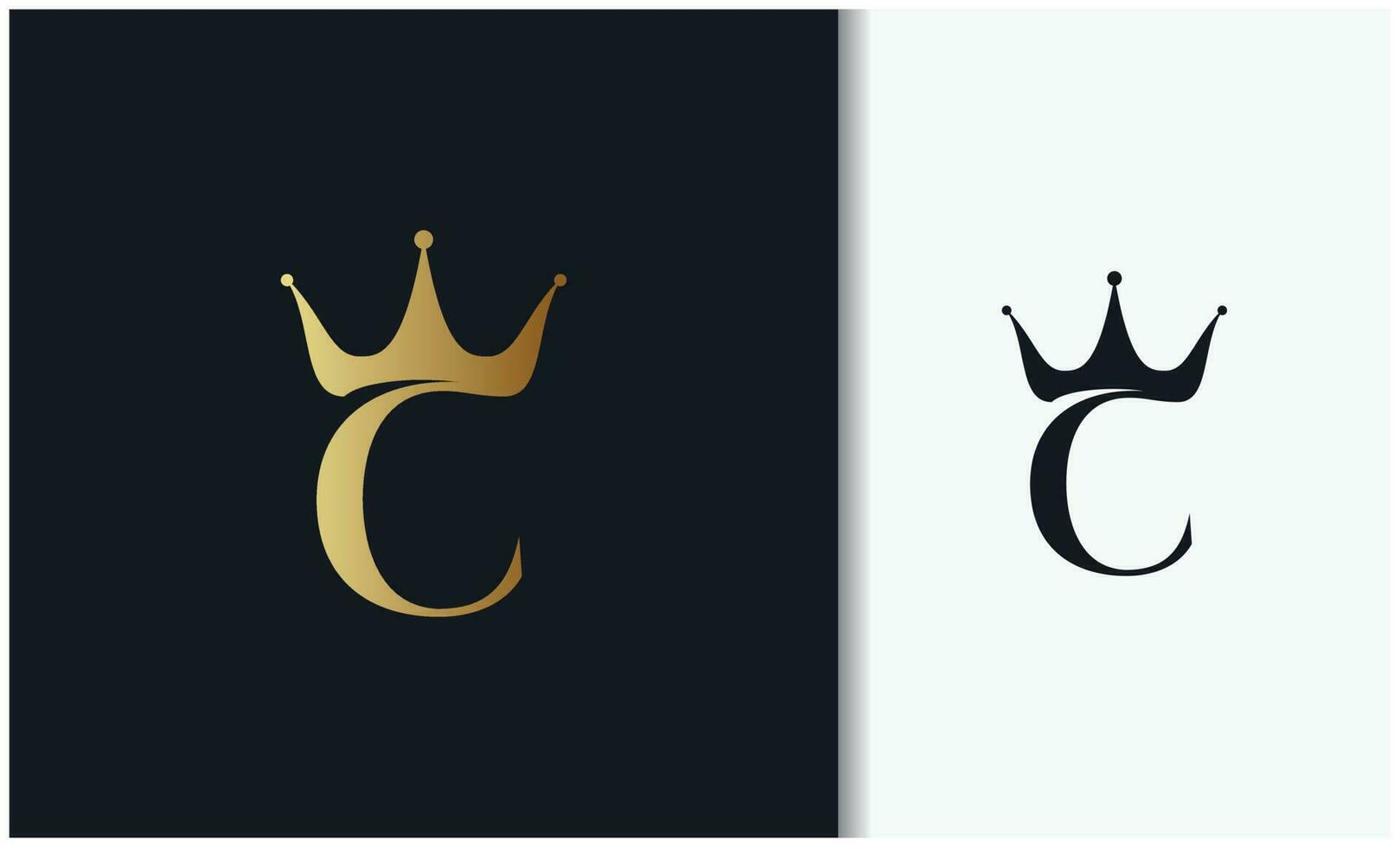 Letter C crown logo vector