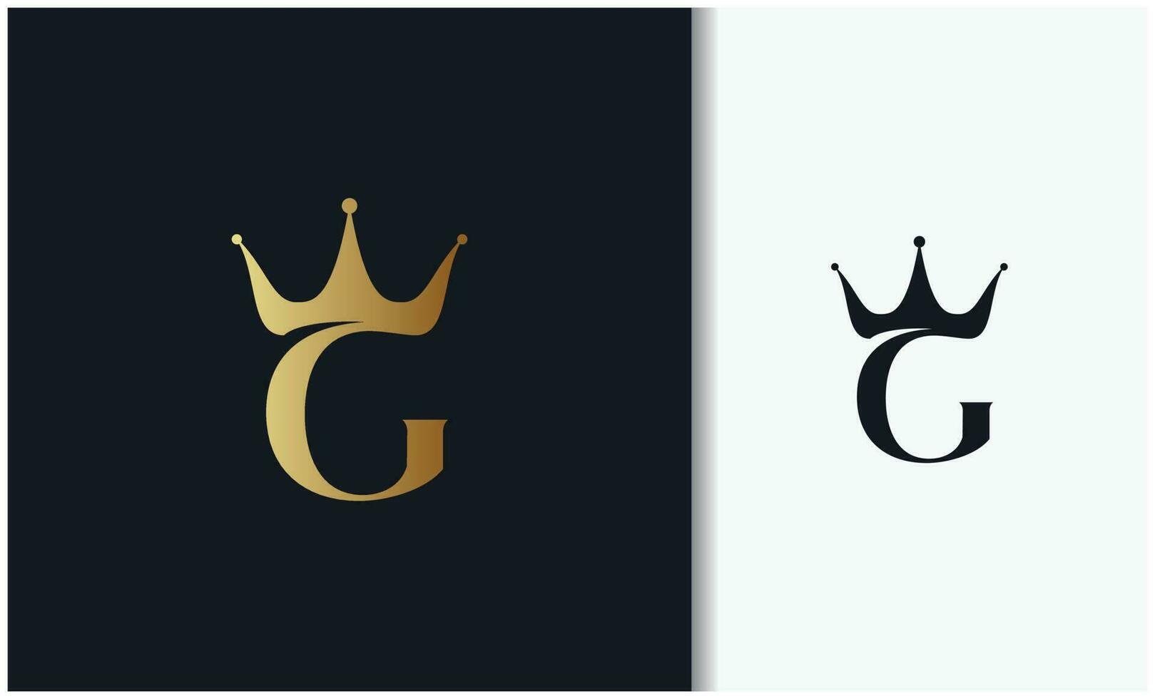 Letter G crown logo vector