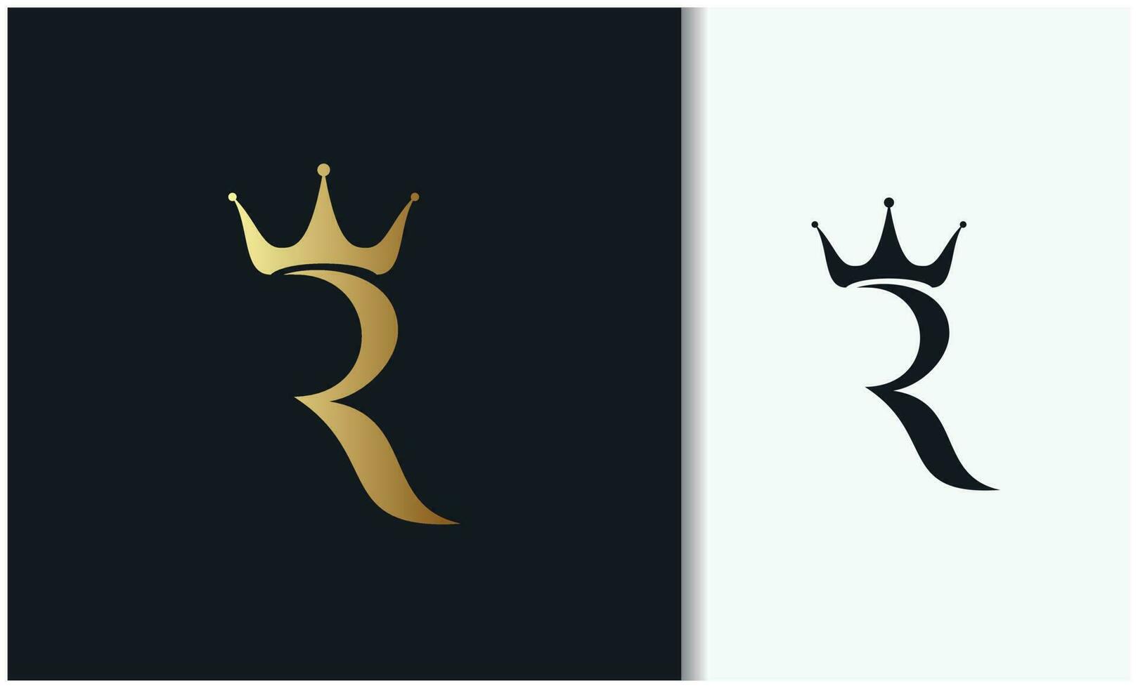 Letter R crown logo vector