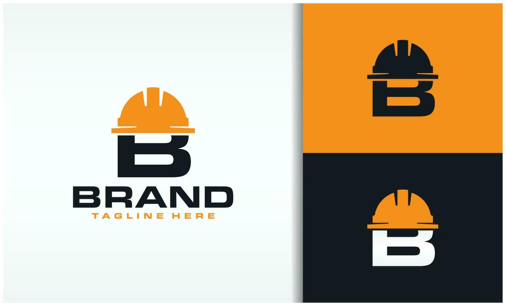 initials B cap construction logo vector