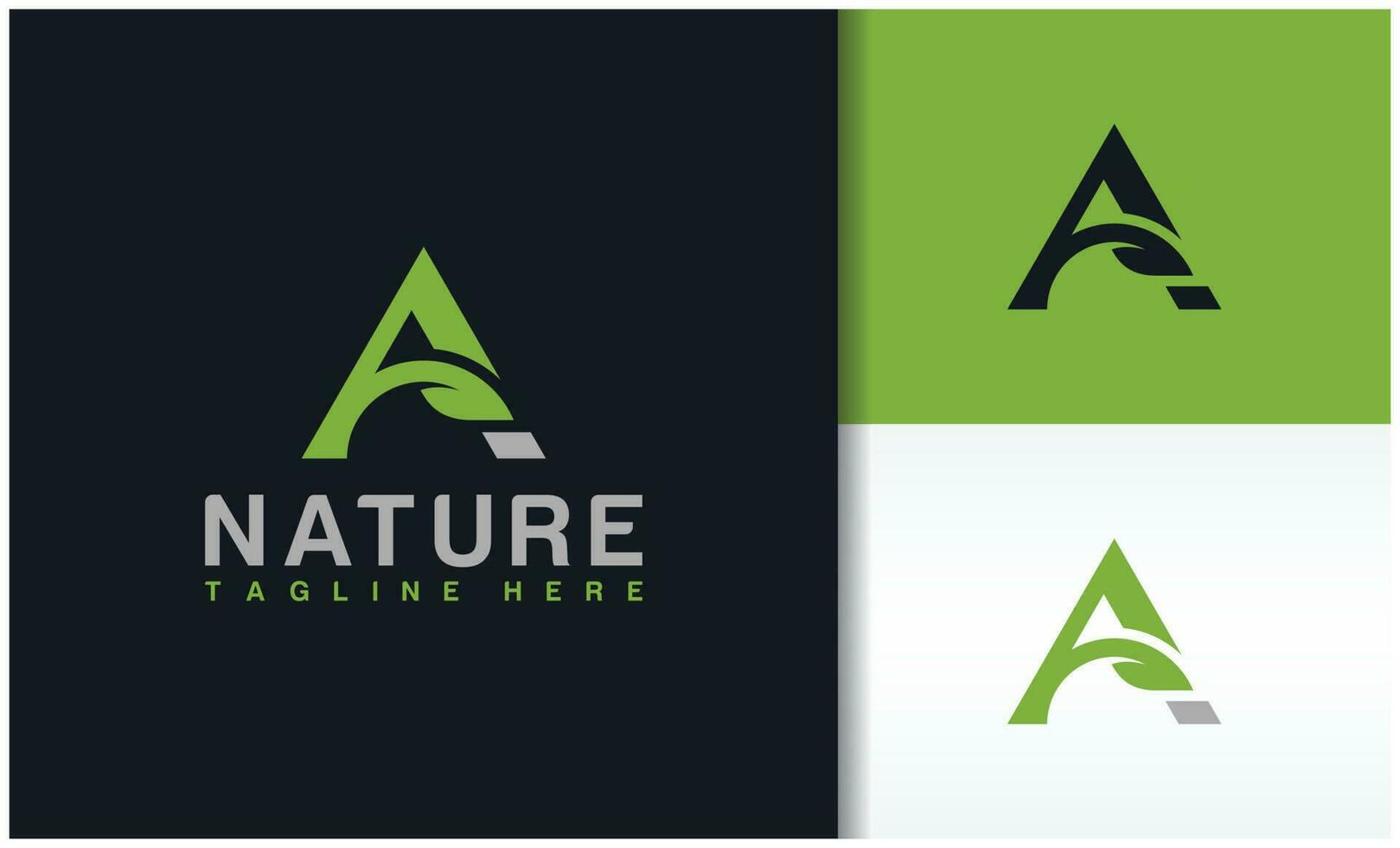 Letter a leaf ecology nature logo vector