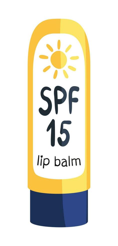 Sunscreen lip balm with spf 15 vector illustration