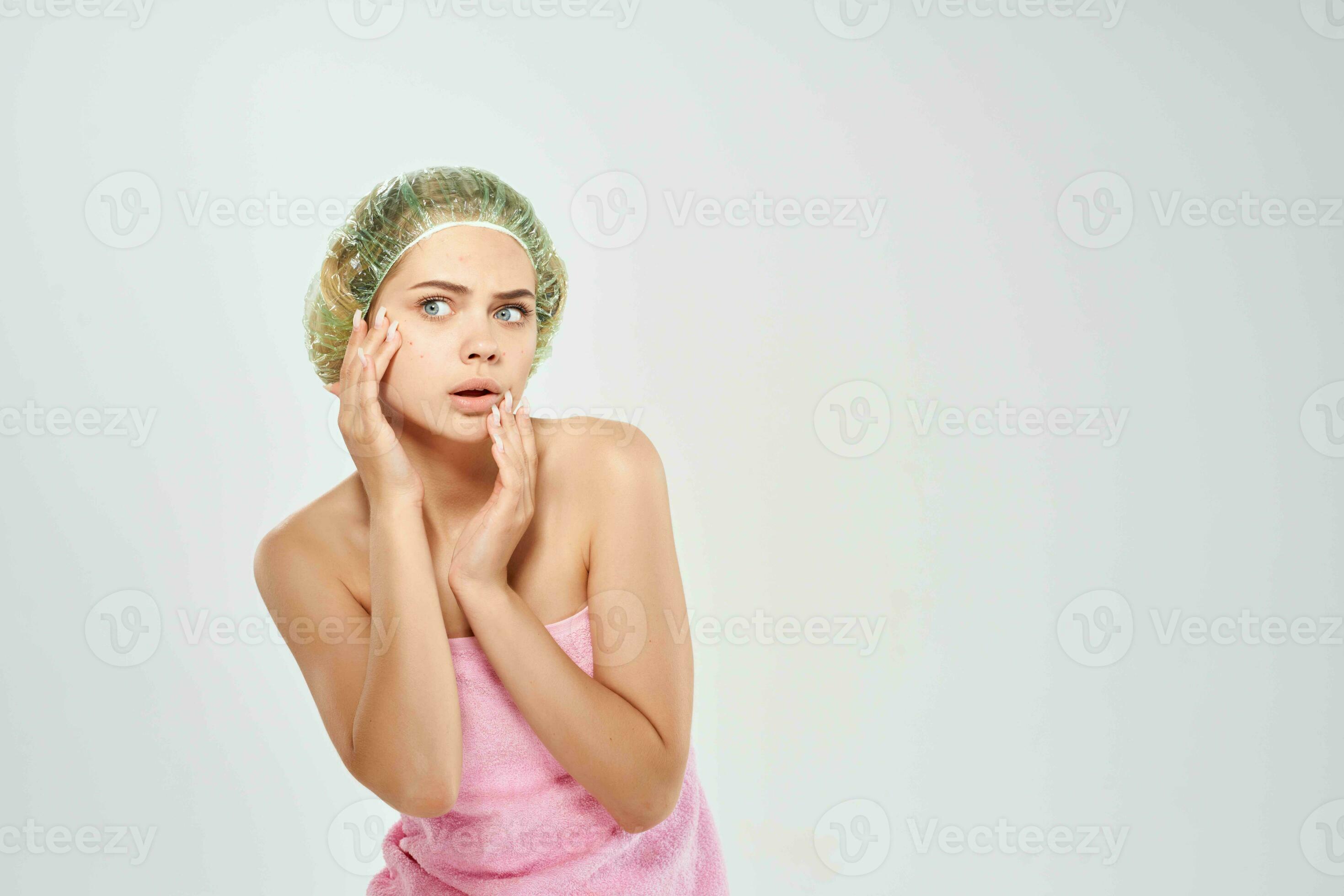 woman with bare shoulders clear skin face acne dermatology 23608094 Stock Photo at Vecteezy