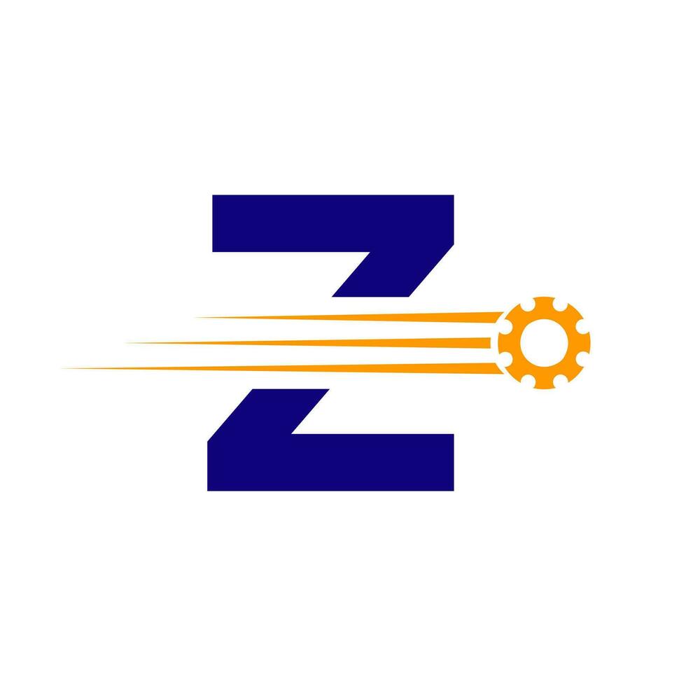 Initial Letter Z Gear Cogwheel Logo. Automotive Industrial Icon, Gear Logo, Car Repair Symbol vector
