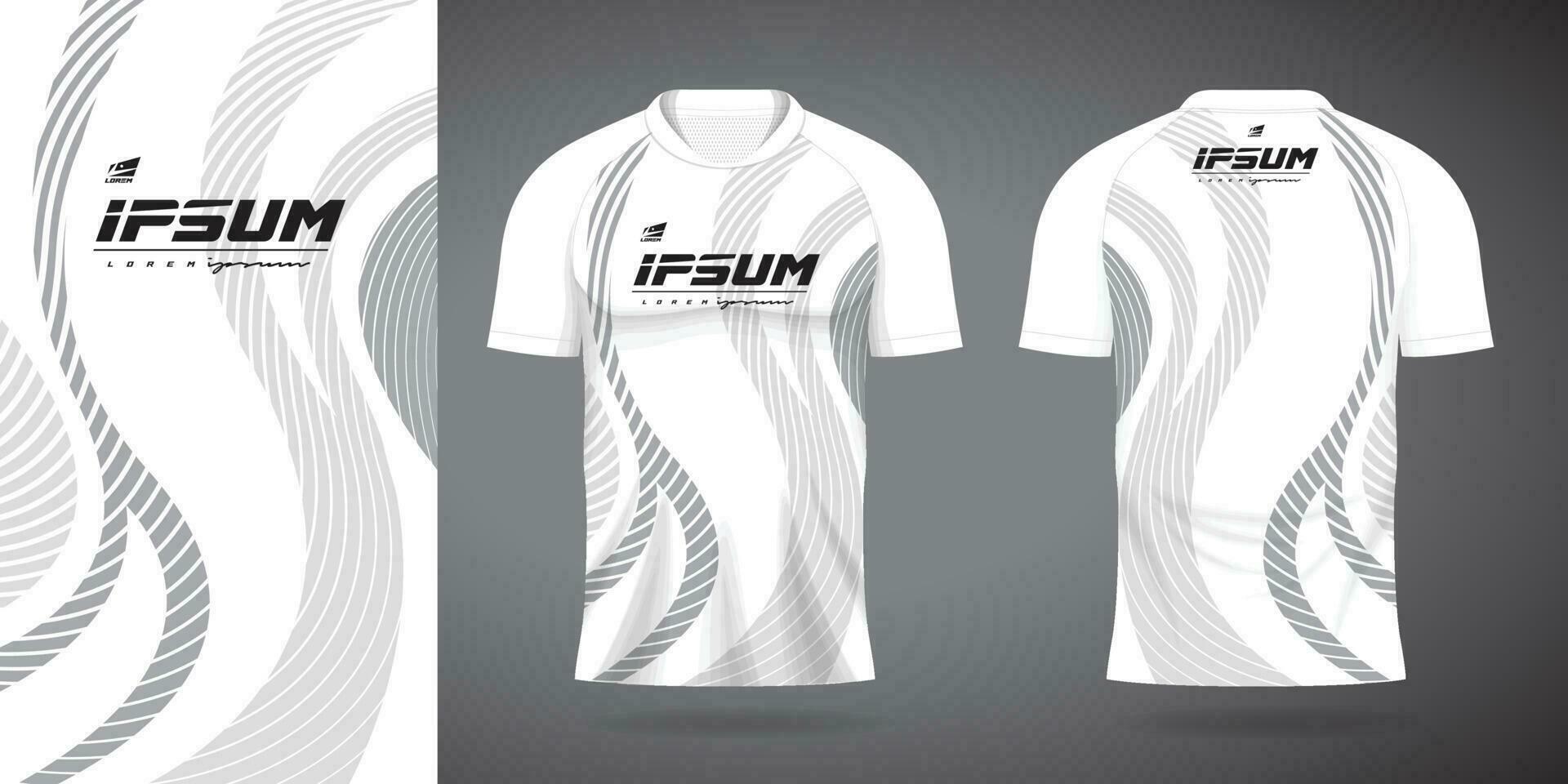 white gray jersey sport uniform shirt design template vector