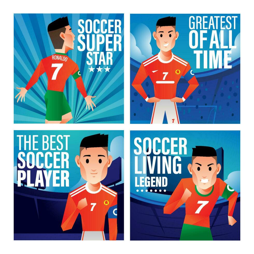 Social Media Post of Soccer Superstar vector