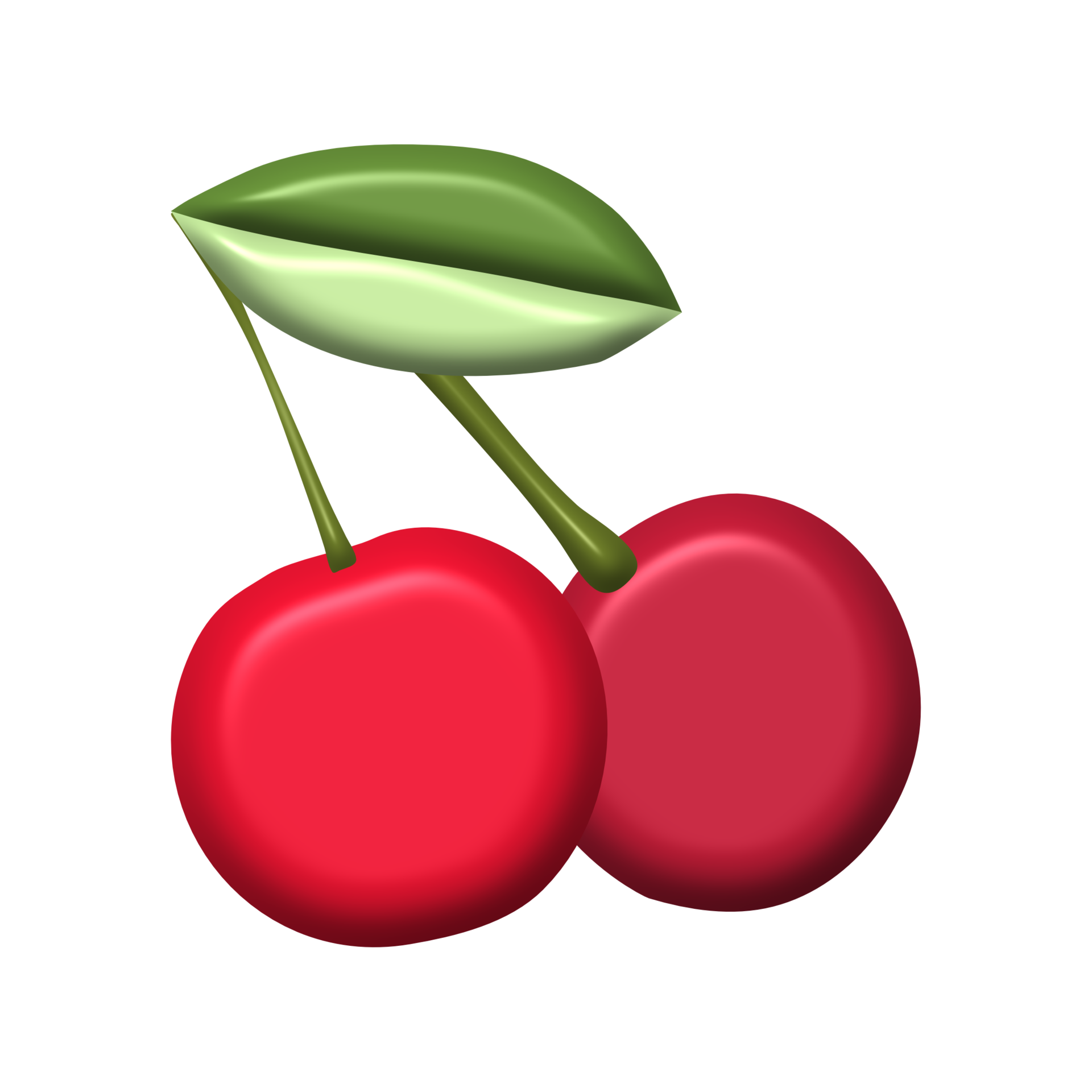 Red cherries and leaves in relief 23608599 PNG