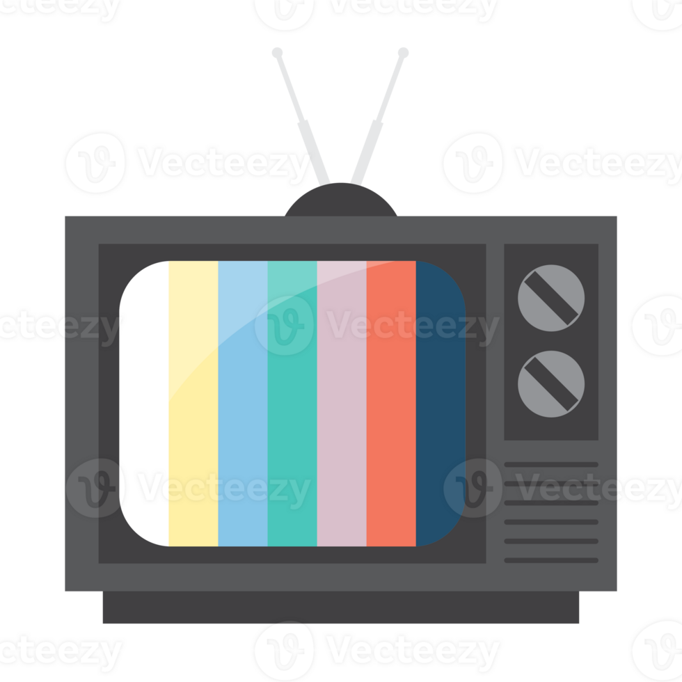 Retro Television with color frame png