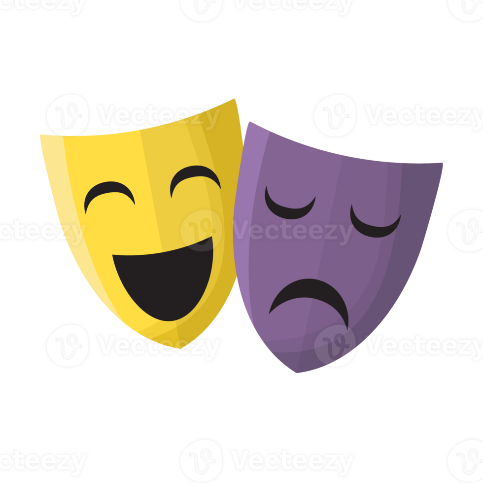 Comedy and tragedy theater masks png