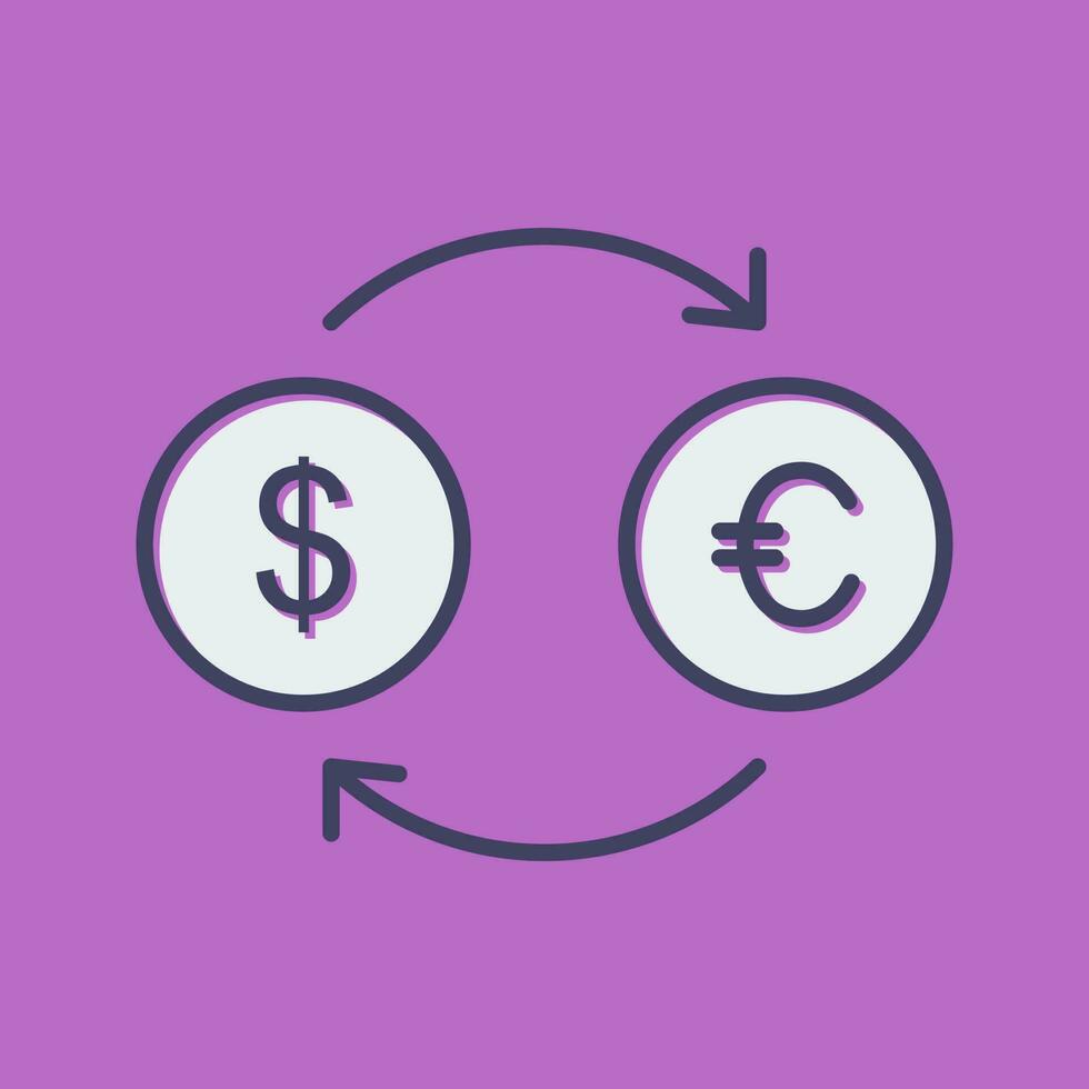 icono de vector de dólar a euro