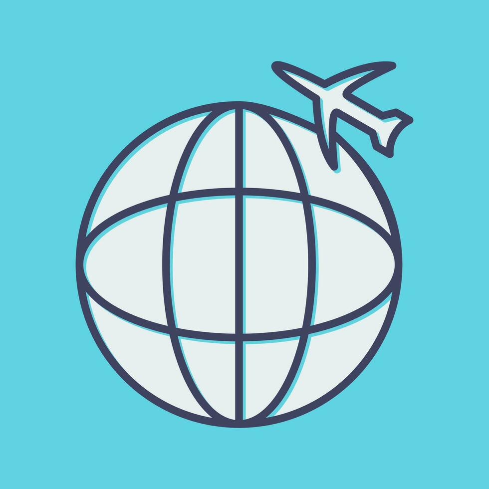 icono de vector de vuelos internacionales