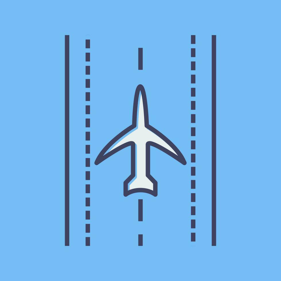 Plane on Runway Vector Icon