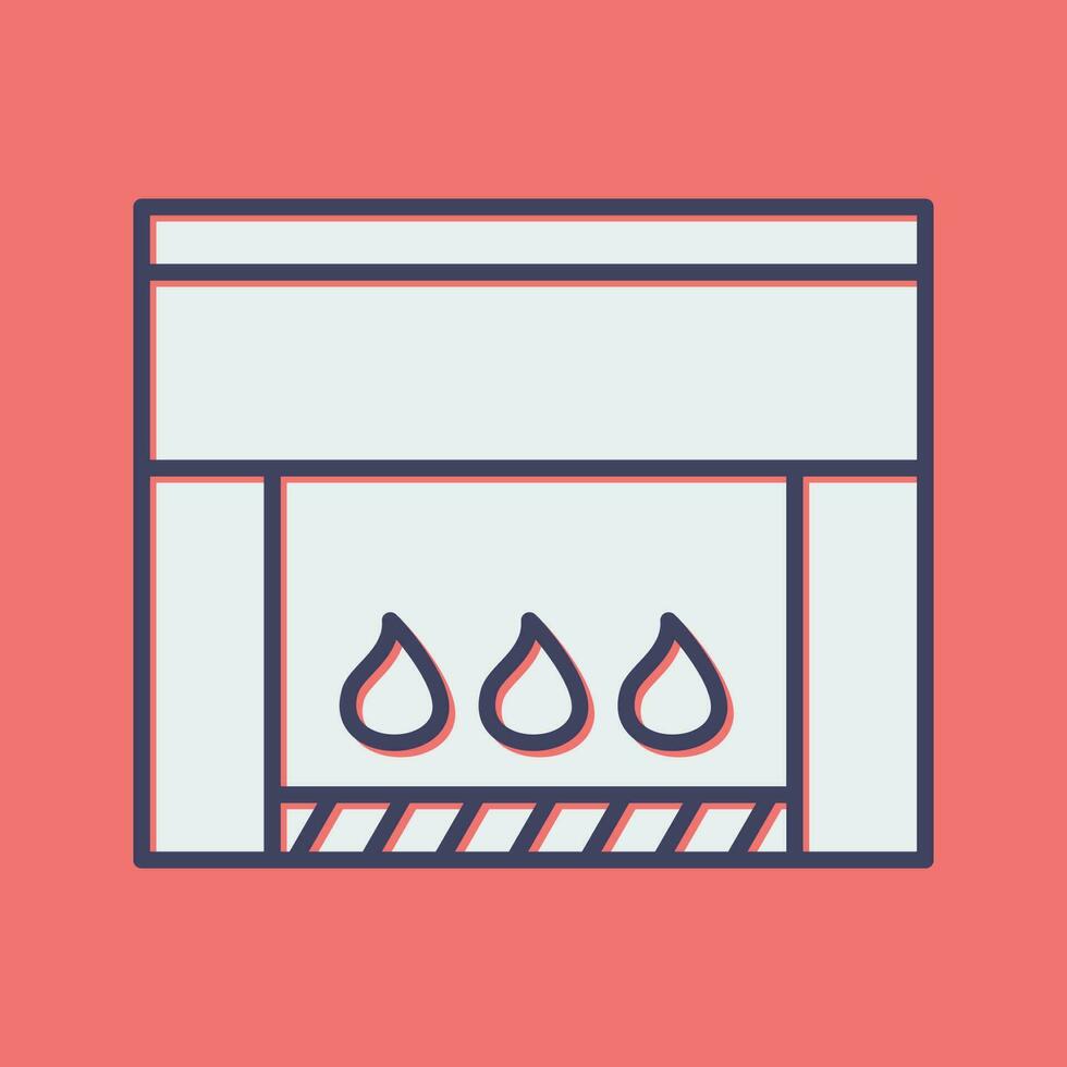 Electric Fireplace Vector Icon