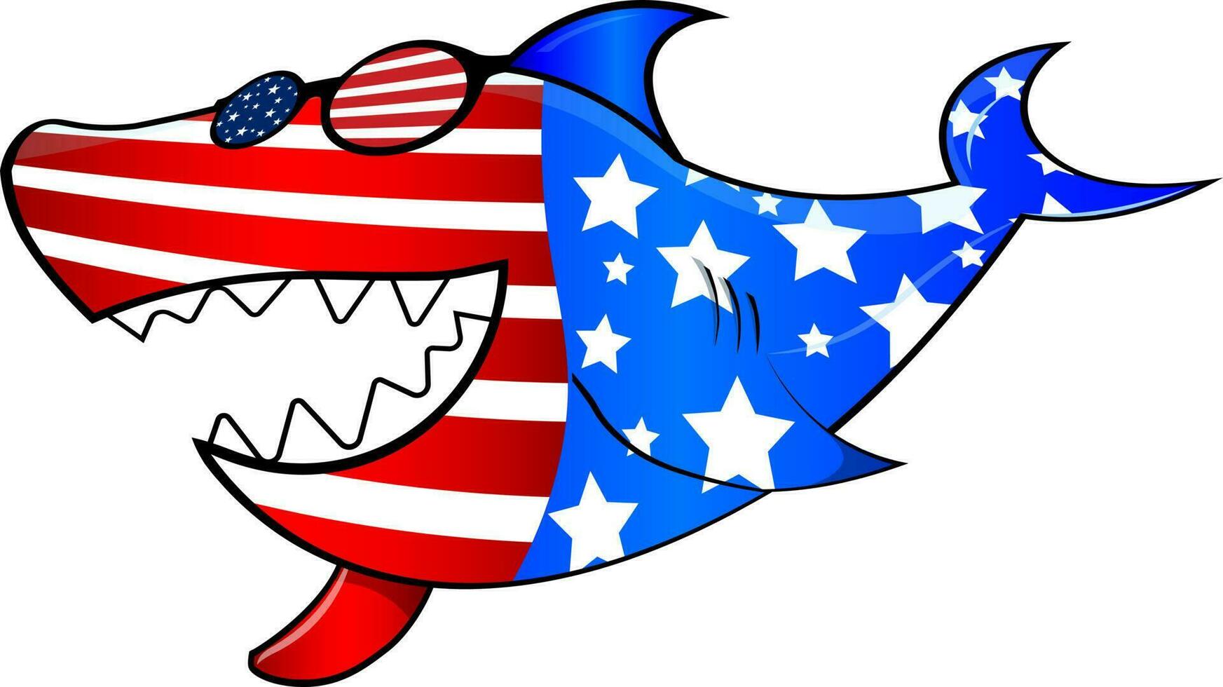 4th of july shark vector