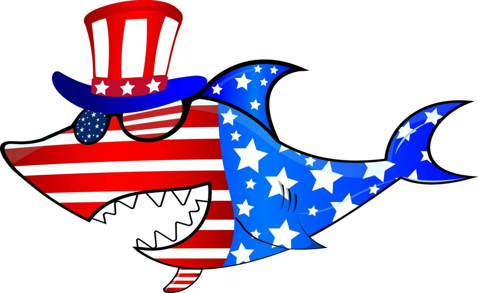 4th of july shark vector