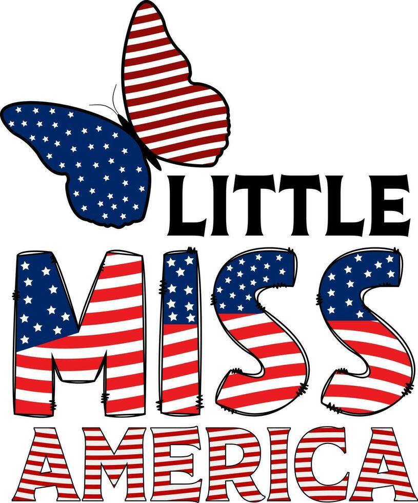 Little miss America vector