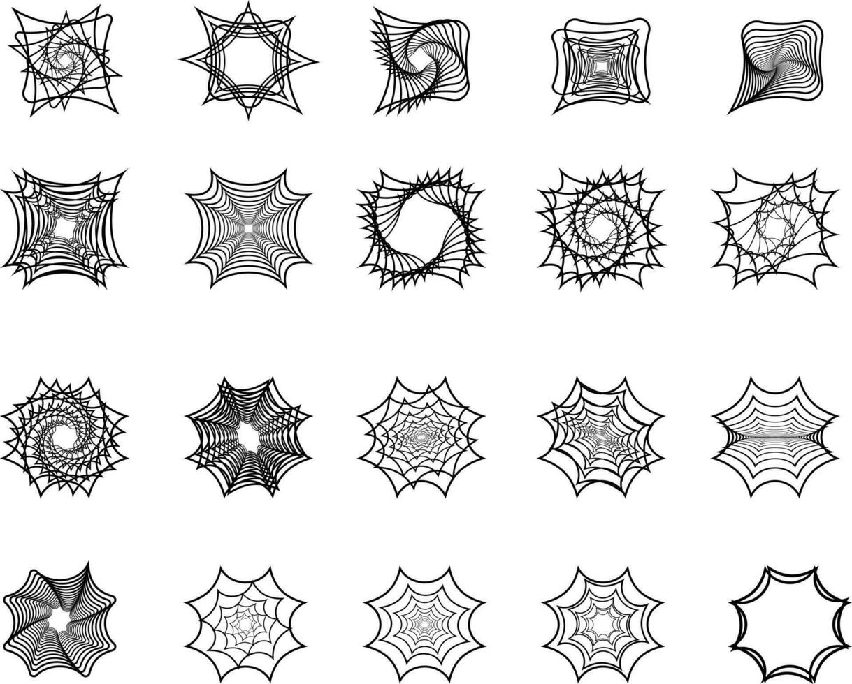 Set of 20 dynamic shape elements, Collection of 20 Abstract shapes that you can use as icon, logo, pattern, background, etc. vector