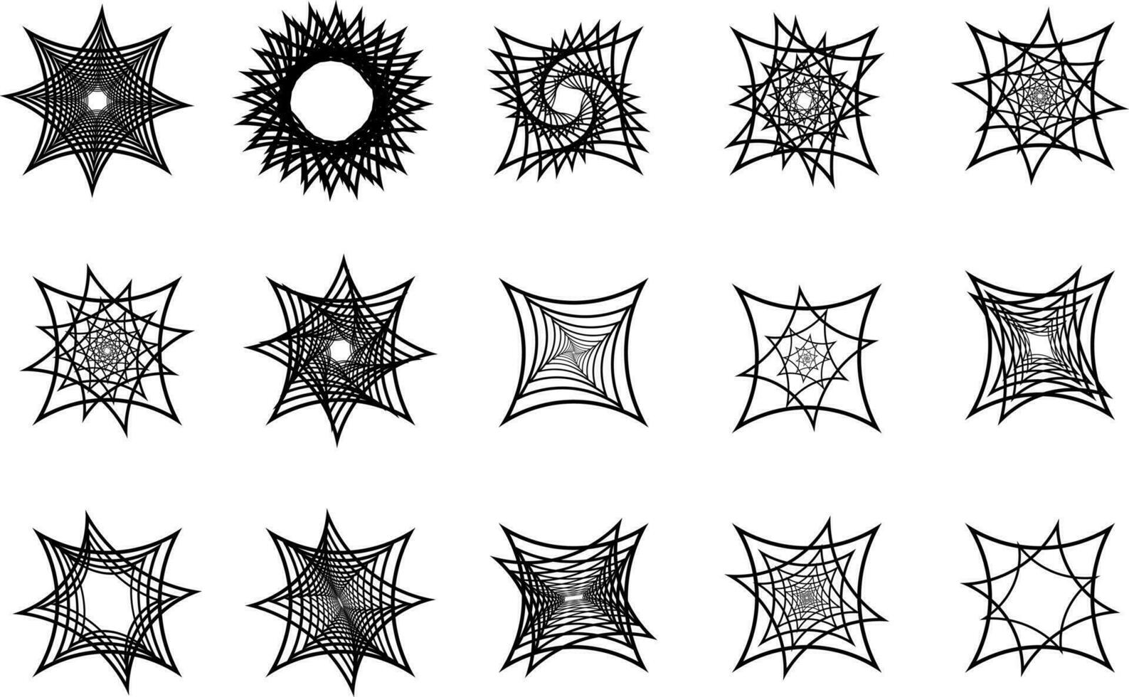 Set of 15 dynamic shape elements, Collection of 15 Abstract shapes that you can use as icon, logo, pattern, background, etc. vector