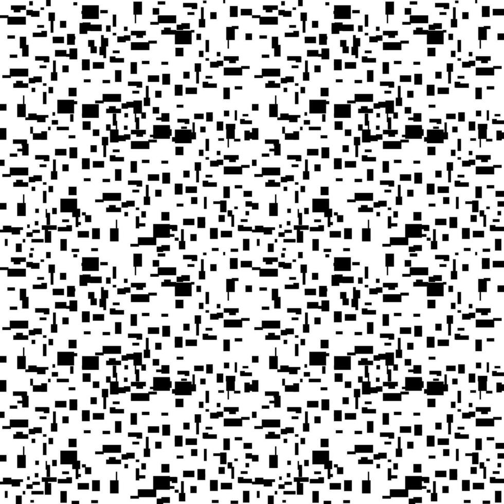 resumen digital ruido. error píxel diseño. resumen barajado píxeles antecedentes. negro y blanco pixelación resumen antecedentes. vector