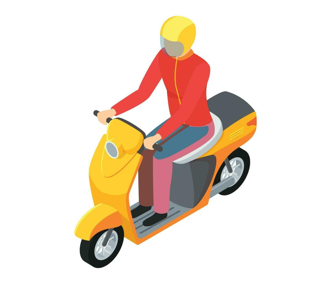 driving scooter vector illustration