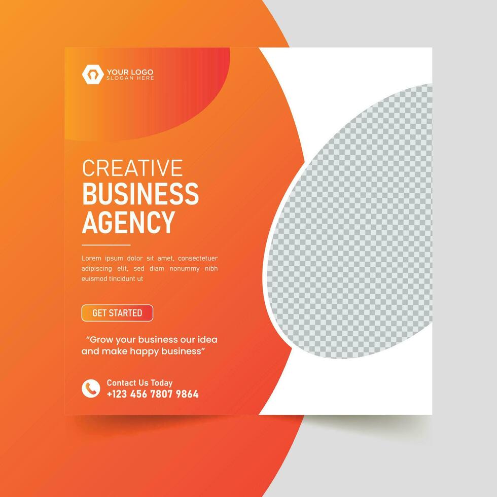 digital marketing agency and corporate social media post template vector