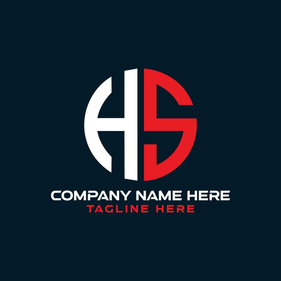HS logo design  with decent background vector
