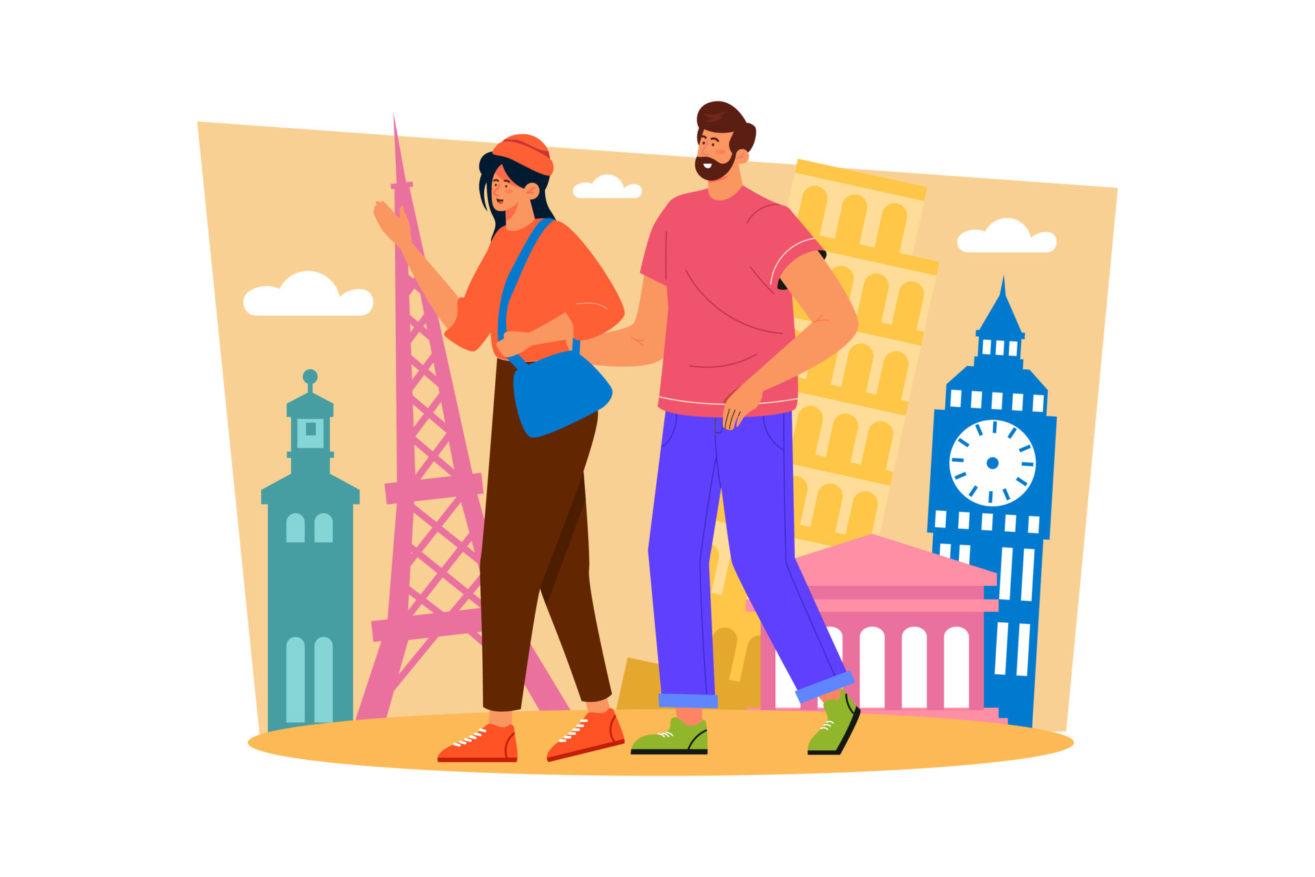 A Couple Spends The Day Exploring A New City Or Town Together To Create a-couple-spends-the-day-exploring-a-new-city-or-town-together-to-create