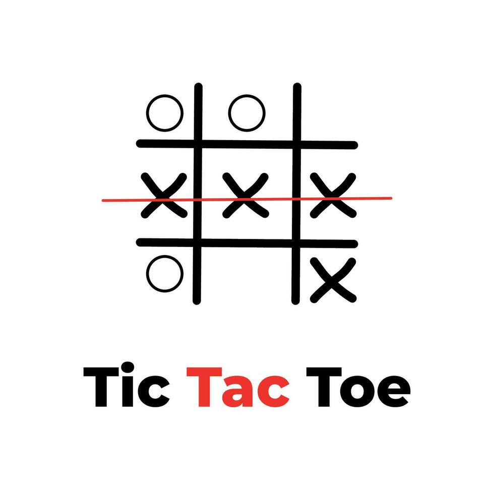 tic tac dedo del pie juego con vector ilustración.