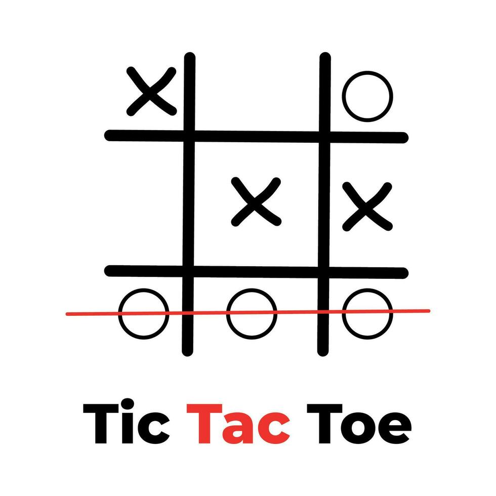 Tic tac toe game with vector illustration.