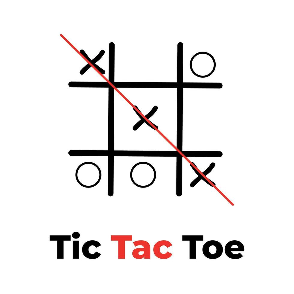 Tic tac toe game with vector illustration.