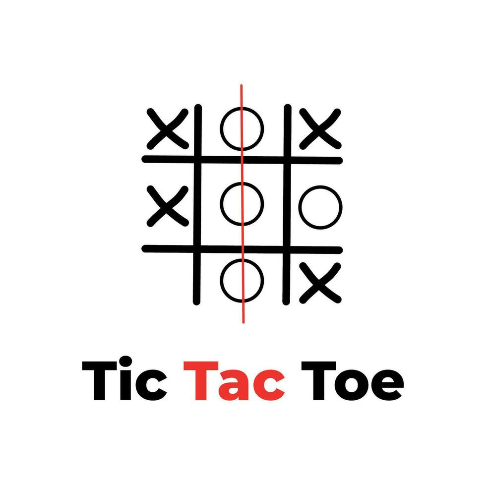 Tic tac toe game with vector illustration.