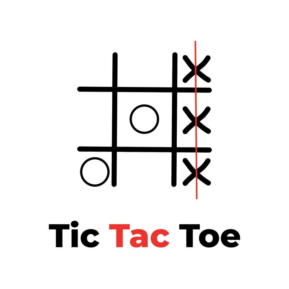 Tic tac toe game with vector illustration.