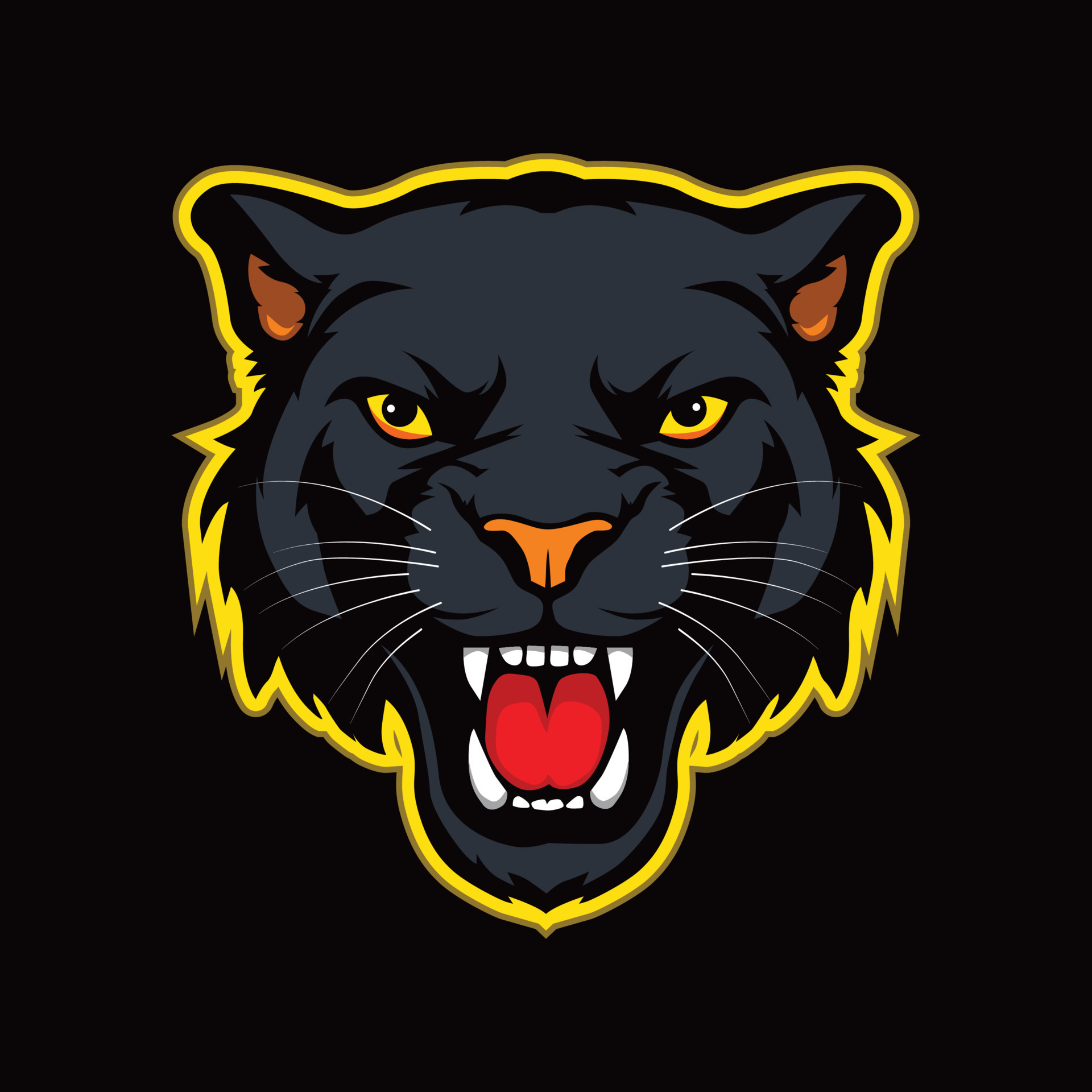 Angry Panther mascot logo vector, gaming logo, tiger logo, face logo