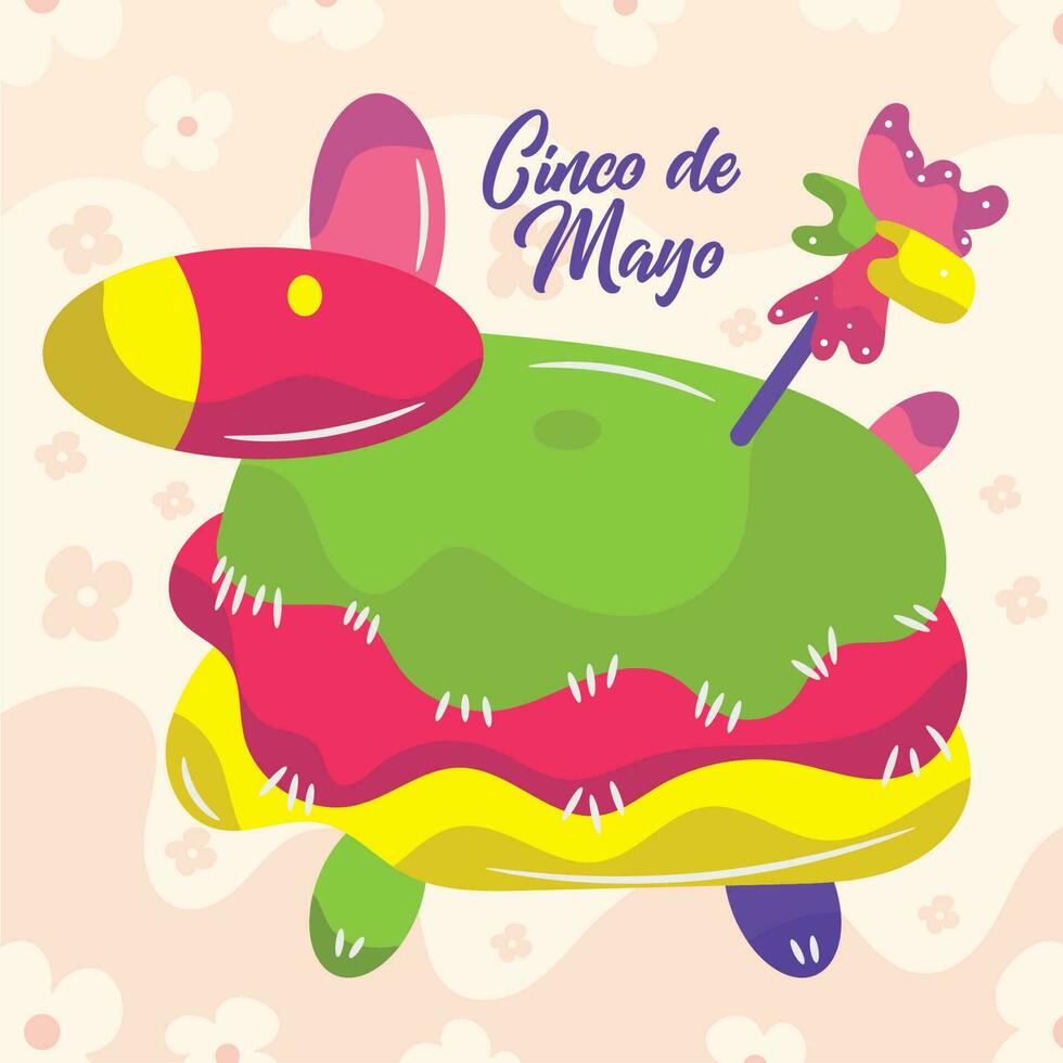 Cinco de mayo card Mexican pinata Vector illustration
