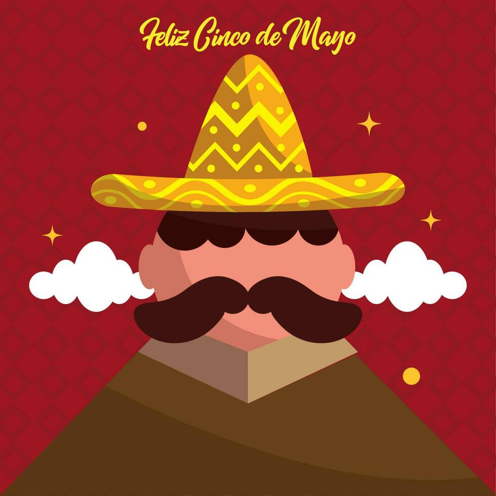 cinco Delaware mayonesa tarjeta mexicano hombre vector ilustración