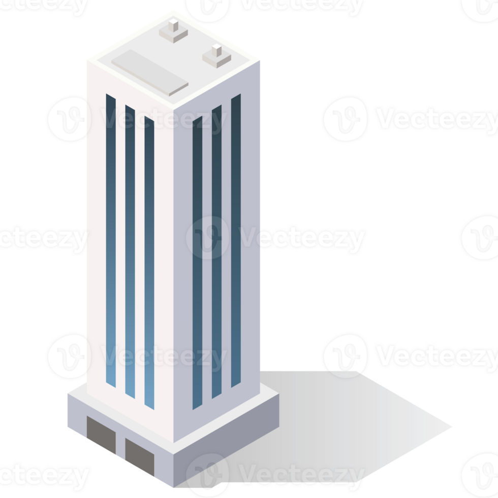 Skyrise isometric building illustration png
