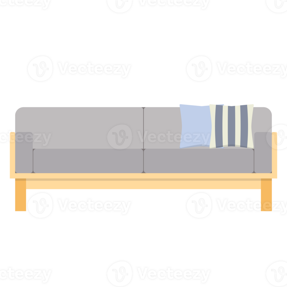 Modern sofa flat style png