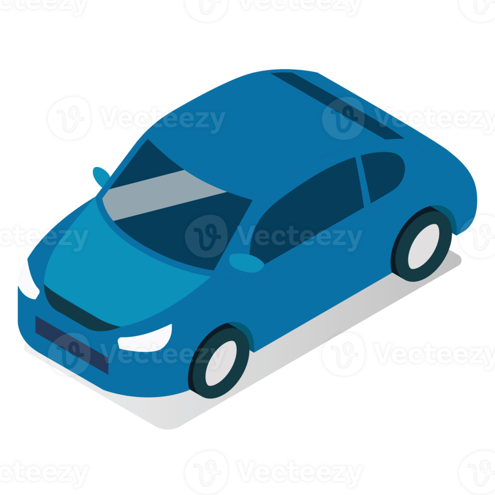 isométrique bleu voiture png