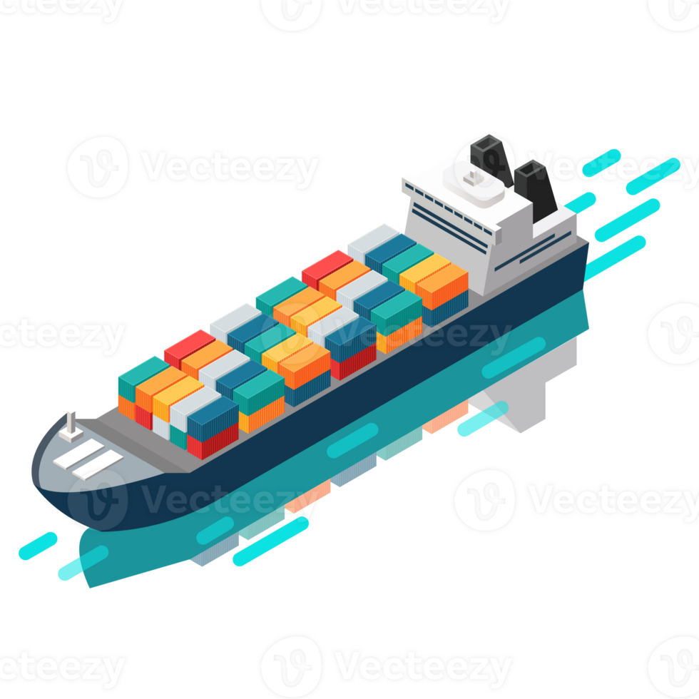 containerschiff in isometrischer ansicht png