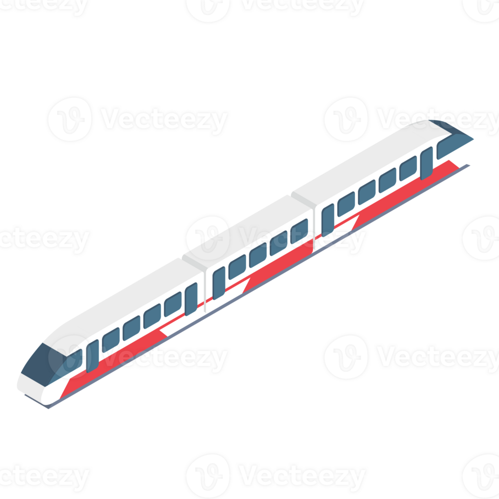 trem de alta velocidade moderno isométrico png