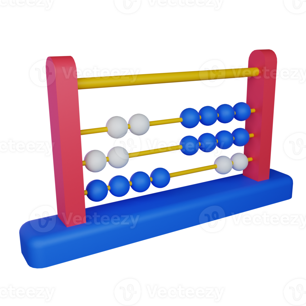 3d illustration abacus icon on transparent background, suitable to use in education, learning, presentations, business and more png