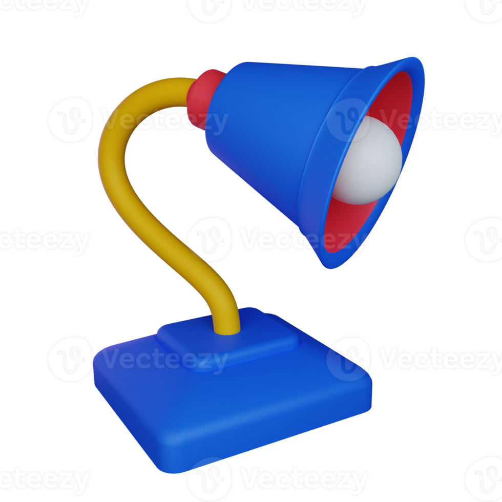 3d illustration desk lamp icon on transparent background, suitable to use in education, learning, presentations, business and more png
