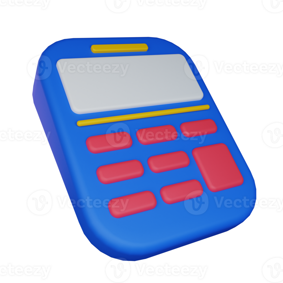 3d illustration calculator icon on transparent background, suitable to use in education, learning, presentations, business and more png